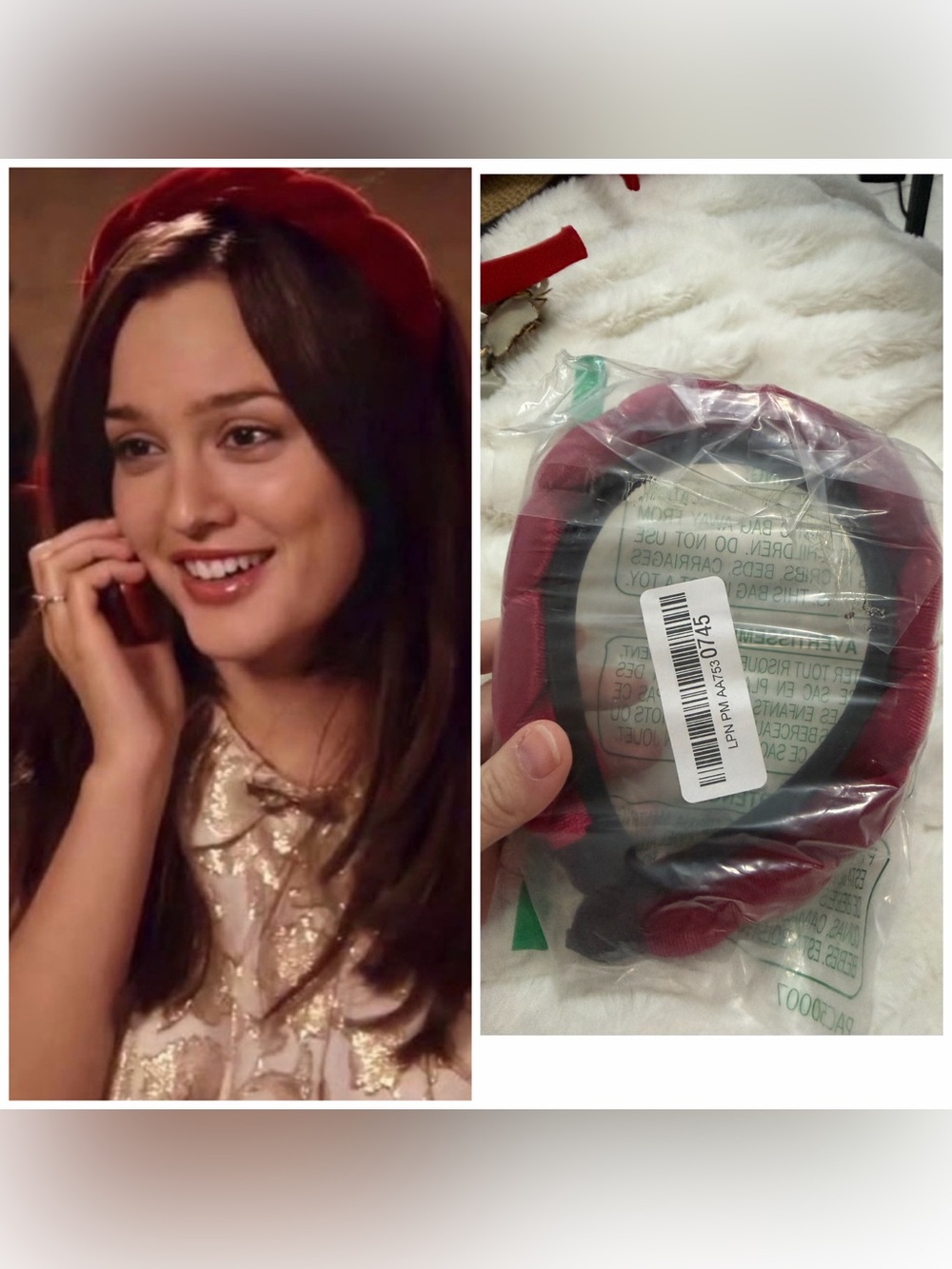 Red Velvet Headband similar to the one seen on Blair Waldorf